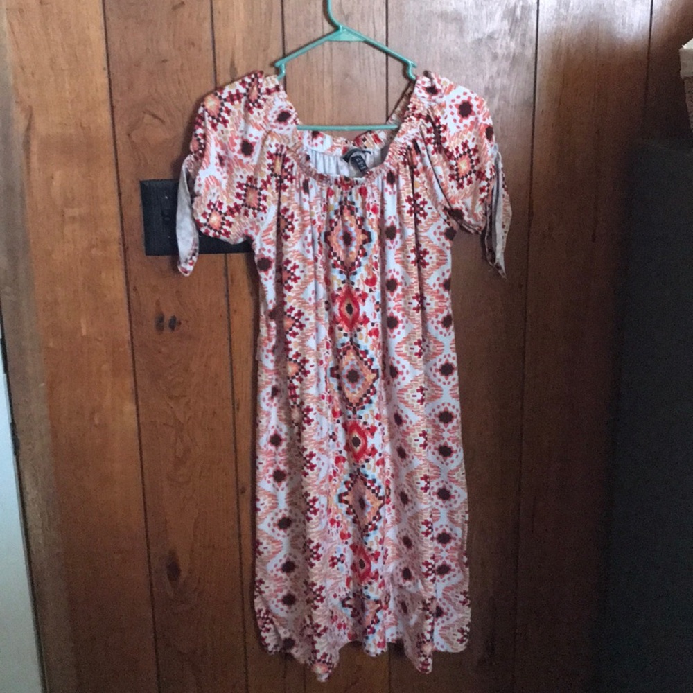 Allison Britney orange patterned dress